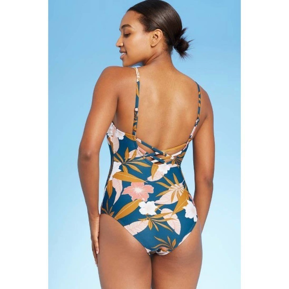 Kona Sol Botanical Lagoon Print Swimsuit